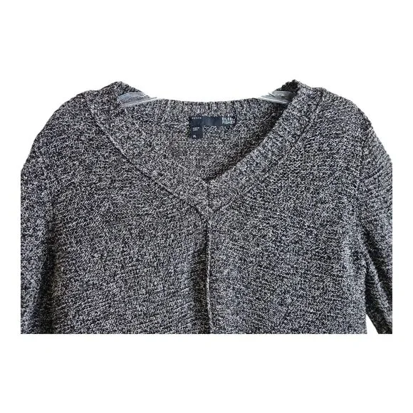 EILEEN FISHER Women's Petite L PL Linen Sweater Black Beige Center Seam Bust 36" - Picture 2 of 8